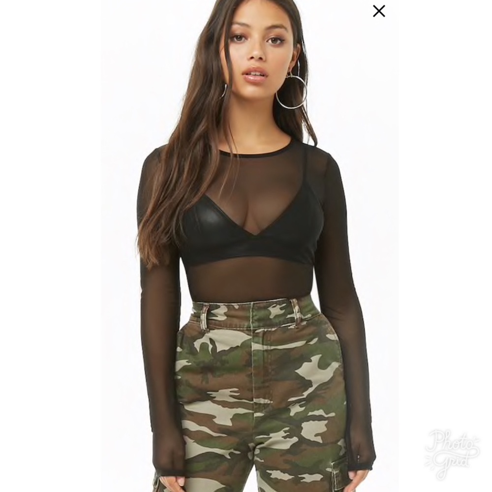 Sheer mesh top